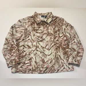 Additions by Chico’s Animal Print Jacket Safari Leopard Print Size 3 (XL/16)